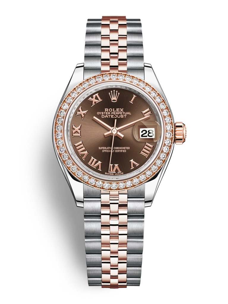 Rolex Lady Datejust 28mm Stainless Steel and Everose Gold 279381RBR Chocolate Roman Jubilee